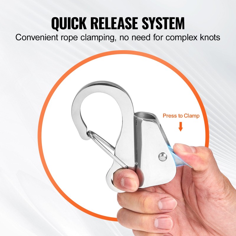 Ankkurikoukku ruostumatonta terästä 1,7 tonnin vetolujuus solmuton lukitus 9,5–16 mm köydelle