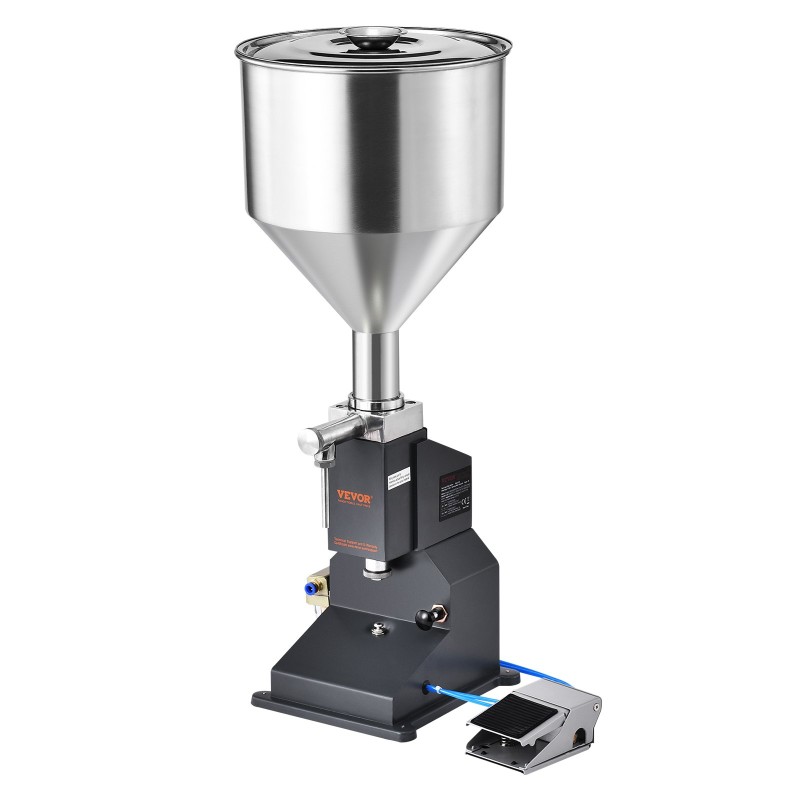 Pneumaattinen nestetäyttökone 5–50 ml 10 l suppilo 304-ruostumaton teräs poljinohjauksella