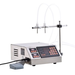 Nestetäyttökone 201-ruostumatonta terästä peristalttisella pumpulla 5–650 ml kaksoissuuttimet digitaalinen ohjaus