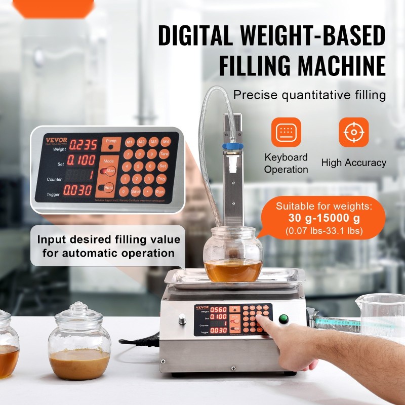 Nestetäyttökone ruostumatonta terästä 30–15000 gramman täyttömäärä digitaalinen ohjaus kuusi suutinta