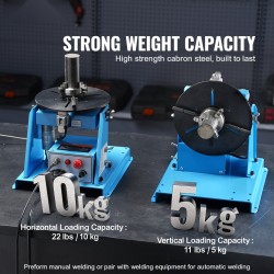 Pyörivä hitsausasetin hiiliteräs 10kg kantavuus 0–90 asteen kallistus 205mm pöytä 3-leukainen istukka