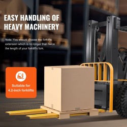 Trukin haarukan jatkeet 1820 mm Q235-hiiliteräs 115 mm sisäleveys 1 pari keltainen