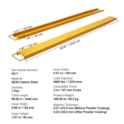 Trukin haarukan jatkopalat hiiliterästä 2440 mm kantavuus 1815 kg yksi pari