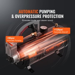 Ajoneuvon paineilmakompressori 12 volttia 3 litran säiliöllä työpaine 90–120 psi automaattinen