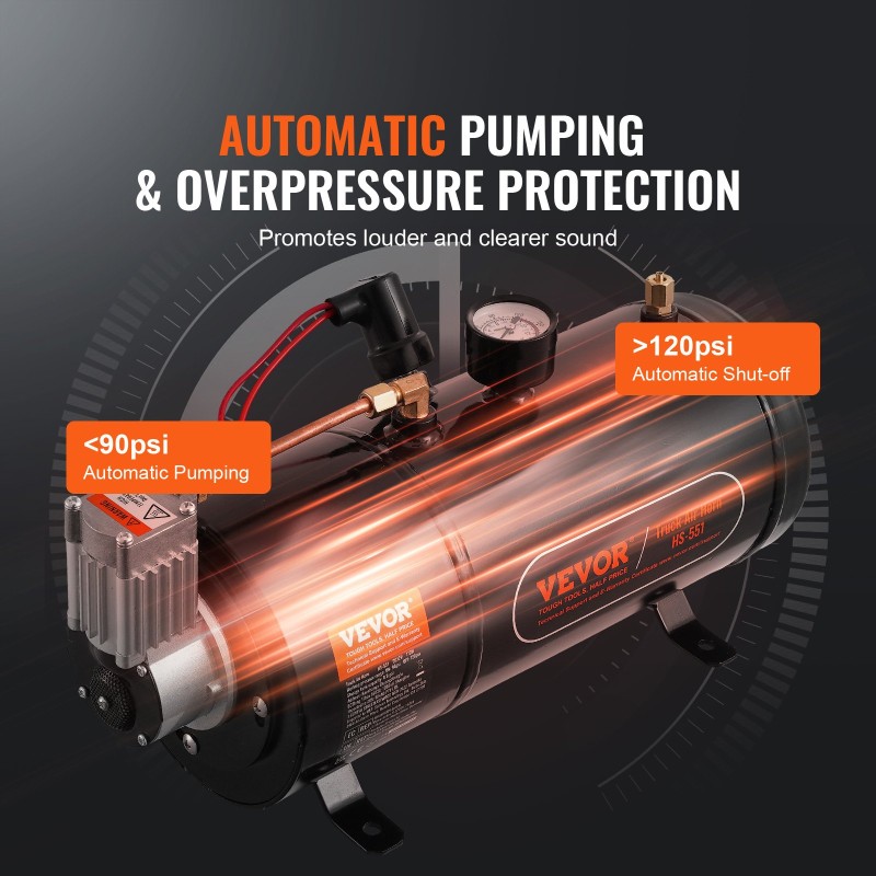 Ajoneuvon paineilmakompressori 12 volttia 3 litran säiliöllä työpaine 90–120 psi automaattinen