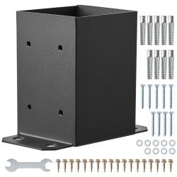 Pilarikiinnikkeet hiiliteräksestä 91x91 mm sisämitta 2 kpl mattamusta puupilareille