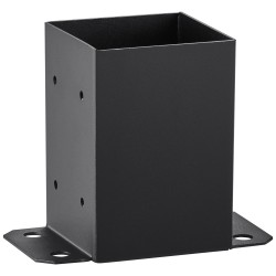 Pylväspohjat hiiliteräs 101 6x101 6 mm 4 kpl mattamusta pulverimaalattu sopii 91x91 mm pylväille