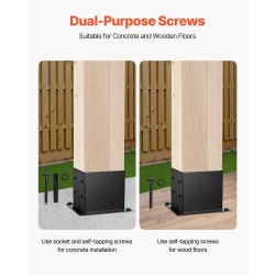 Tolppakannakkeet hiiliterästä sisämitat 92x92 mm 8 kpl sopii 4x4-puutolpille