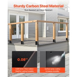 Pilarinjalustasarja hiiliteräs 91x91 mm 4x4-puupilareille 10 kpl musta