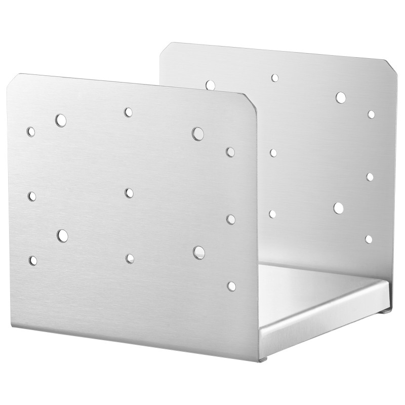 Pylvään jalusta ruostumattomasta teräksestä säädettävä 203x203 mm sisämitat 198x185 mm