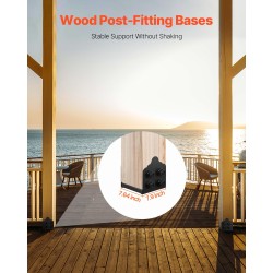 Pylväskannake puupylväille hiiliterästä pulverimaalattu sisämitta 200x190 mm 2 kpl