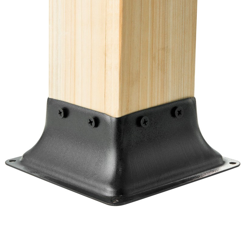 Tolpanjalusta hiiliteräs jauhemaalattu sisämitat 91x91 mm sopii 4x4 tolpille 10 kpl