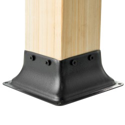 Tolppajalusta 101,6x101,6 mm jauhemaalattu hiiliteräs 4 kpl sopii 91x91 mm pylväälle