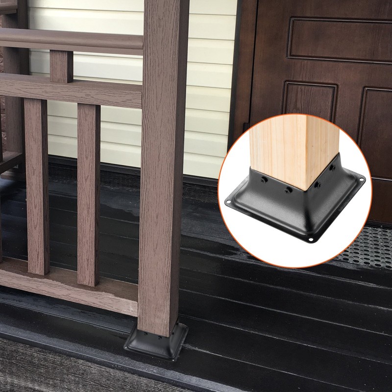 Pilarijalusta pulverimaalattu hiiliteräs sisämitta 91x91 mm 20 kpl terasseille