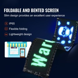 LED-mainoskyltti ohjelmoitava täysvärinen P5 vierivä 83,5x20 cm Bluetooth-sovellus