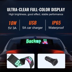 LED-näyttö ohjelmoitava täysvärinen vierivä P6 68x12 cm Bluetooth-sovellusohjaus