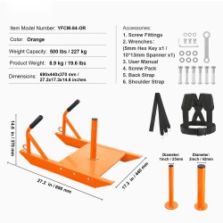 Voimakelkka teräs 1 ja 2 tuuman levypainoille 227 kg kantavuus oranssi