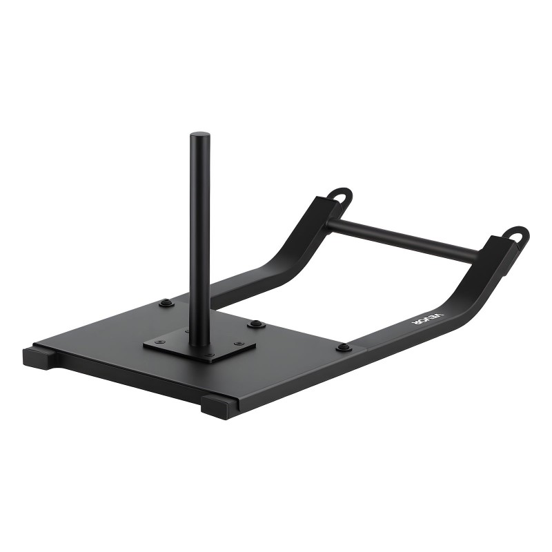 Teräksinen voimareki vetoharjoitteluun musta valjaiden kanssa 25 ja 51 mm levypainoille yhteensopiva