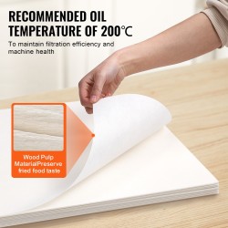 Uppopaistimen suodatinpaperi 100 arkkia 490 x 410 mm ammattikäyttöön