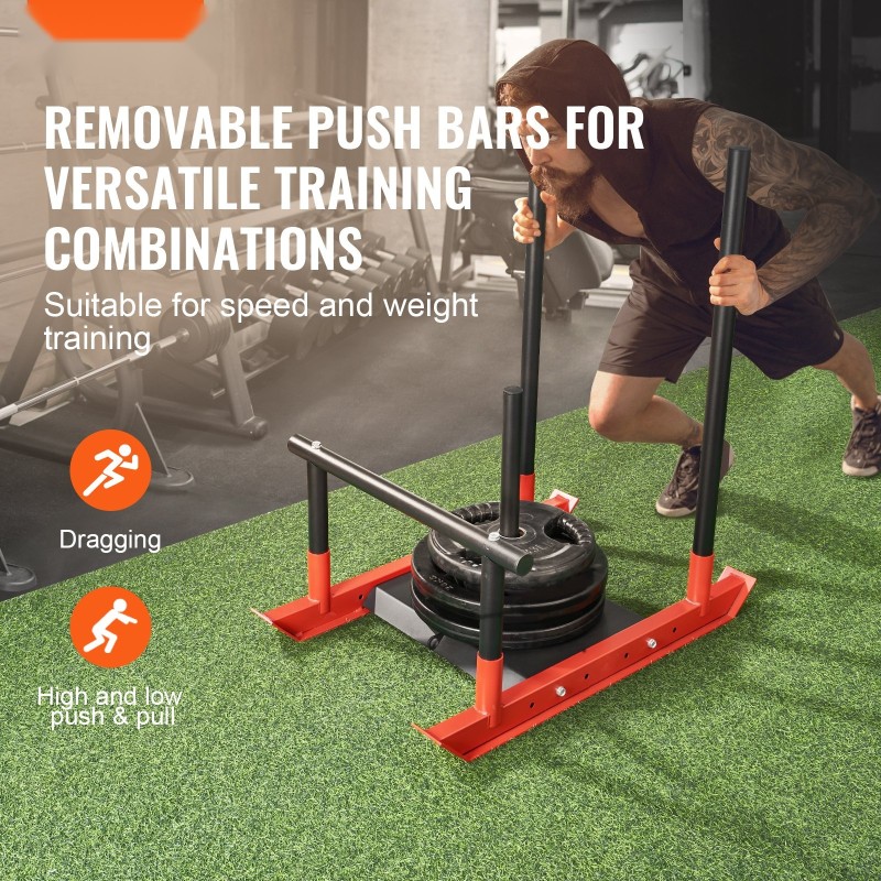 Voimaharjoittelukelkka teräsrunkoinen 227 kg kantavuus sopii 1 ja 2 tuuman levypainoille