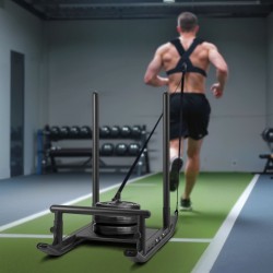 Teräksinen painokelkka voimaharjoitteluun valjashihnalla yhteensopiva 25/51 mm musta