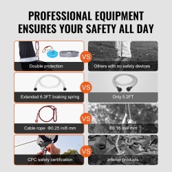 Vaijeriliukurata 30,48 m ruostumaton teräs 227 kg kantavuus turvavaljaat lapsille ja aikuisille