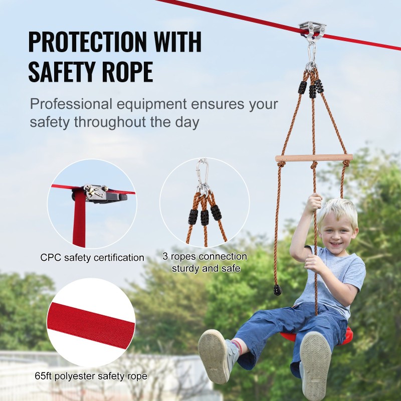 Vaijeriliukusarja 19,8 m kantavuus 227 kg nylon turvavaljaat istuin ohjaustanko