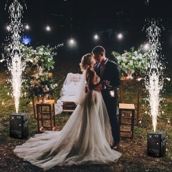 Kylmäsuihkukoneet 2 kpl 700W alumiiniseos säädettävä 2–5 m DMX-ohjaus lavaan ja juhliin