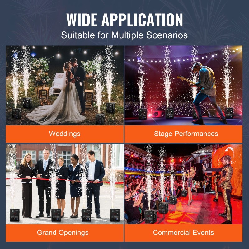 Kylmäkipinälaite 4 kpl 500 W alumiinikotelo säädettävä 2–4 m lavakäyttöön