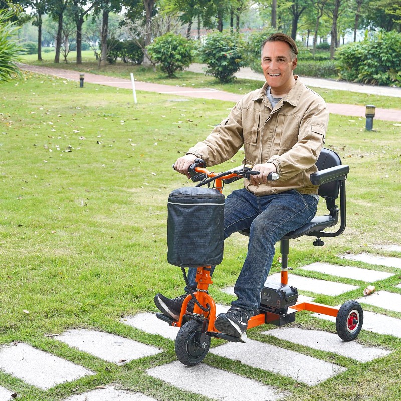 Taitettava 3-pyöräinen sähköinen liikkumisskootteri 48V litiumakku 12 mailin toimintasäde 150 kg