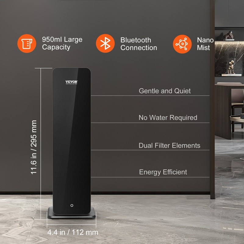 Kylmäilmadiffuuseri 950 ml vesivapaa Bluetooth lattiamallinen hotellille ja toimistoon