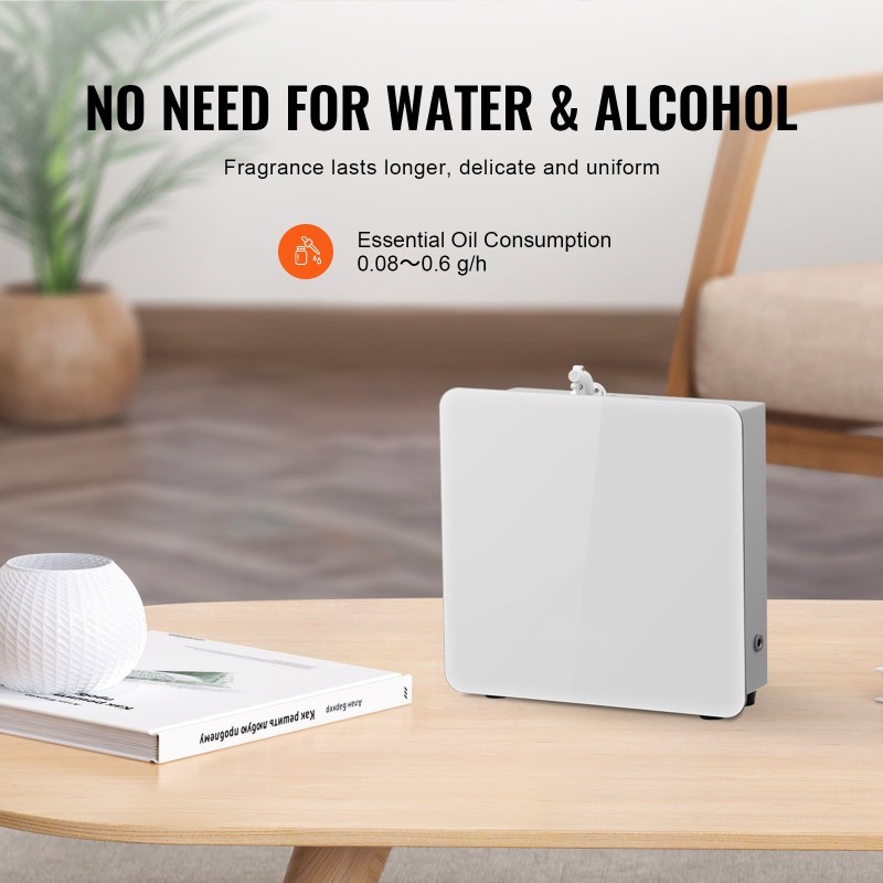 Tuoksukone kylmäsumutekniikalla 480 ml vesivapaa langaton ohjaus 2500 neliöjalkaa metalli akryyli