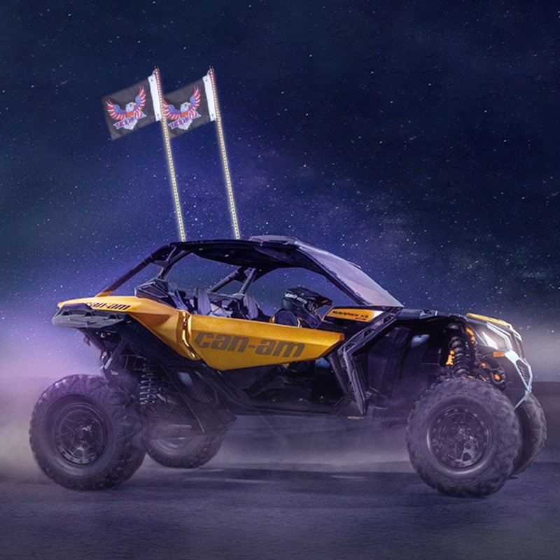 LED-piiskat 2 kpl 93 cm IP67 polykarbonaatti ja alumiini DC12–24V maastoajoneuvoihin