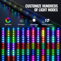 LED-mastonvalot 2 kpl 1230 mm RGB IP67 Bluetooth-sovellus RF-kaukosäädin