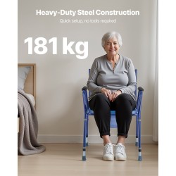 Yöpöytävessa kolmitoiminen säädettävä korkeus 181 kg kantavuus pehmustettu istuin ja selkänoja