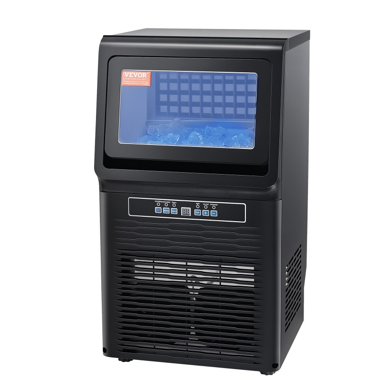 Kaupallinen jääpalakone vapaasti seisova kaappimalli 32 kg vuorokaudessa 36 lokeroa ruostumaton teräs