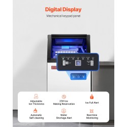 Vapaasti seisova kaupallinen jääpalakone ruostumaton teräs 38 kg vuorokaudessa 40 jääpalaa