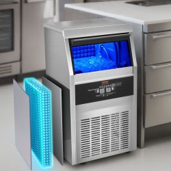 Jääpalakone ruostumatonta terästä 36 kg vuorokaudessa 11 kg säiliö 40 muottia