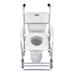 Yöpöydän wc tuoli vahvistetuista putkista 159kg kantavuus pyörillä 5l ämpäri pehmustettu istuin