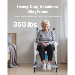 Yöpöydän wc-tuoli vahvistetuista putkista 159kg kantavuus pyörillä 5l ämpäri pehmustettu istuin