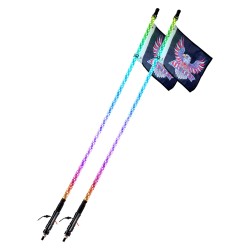 LED-piiskavalot 2 kpl 0,91 m RGB 360° spiraali IP67 ATV ja UTV