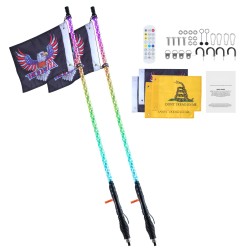 LED-piiskavalot kaksi kappaletta 1005 millimetriä 360 asteen spiraali jousijalustalla