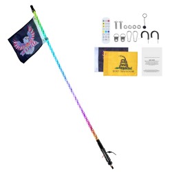 LED-piiska 5 jalan monivärinen 360 asteen spiraali IP67 sovellus ja RF-kaukosäädin DC12-24V