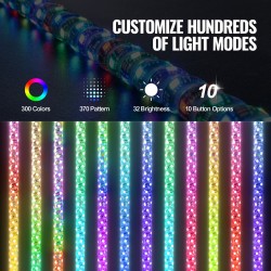 LED-piiskavalo 1 kpl 1230 mm PC-alumiini 360° RGB Bluetooth RF ajoneuvoihin