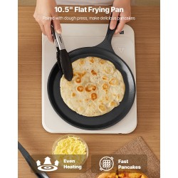 Tortillaprässi valurautainen 10 tuuman paistinpannulla ja 100 leivinpaperiarkilla