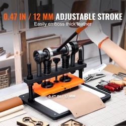 Sähkökäyttöinen nahkaleikkuri ja prässi 280 x 140 mm prässilevy 12 mm puristusisku