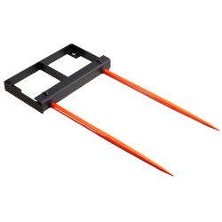 Heinäpaalipiikki korkealujuuksinen jousiteräs 1360 kg kantavuus 2 pääpiikkiä 49 tuumaa kauhakiinnitteinen