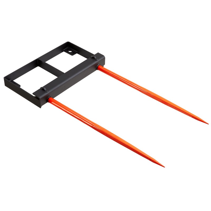 Heinäpaalipiikki korkealujuuksinen jousiteräs 1360 kg kantavuus 2 pääpiikkiä 49 tuumaa kauhakiinnitteinen