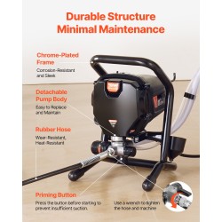 Maaliruisku korkeapaineinen sähkökäyttöinen jalustallinen 750W 3000PSI 7,6 m letku sisä ja ulkokäyttöön