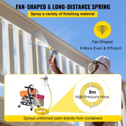 Airless-maaliruisku 2000W vesi- ja öljypohjaisille maaleille 9m letku 0,5m jatkovarsi